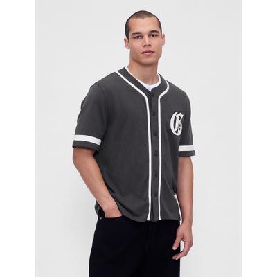 Gap Grey/White Varsity Logo Baseball Jersey T-Shirt