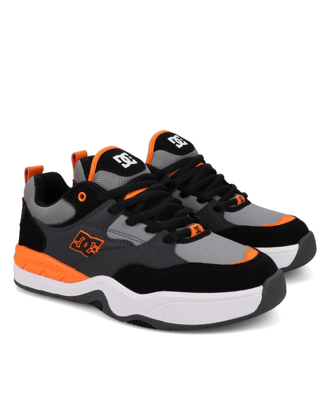 Sneaker DC SHOES "DC Ascend", Herren, Gr. 7,5(40), schwarz (schwarz, grau, grau), Obermaterial: Leder (Kuh) / Futter: Textil / Außensohle: Gummi, Schuhe Sneaker