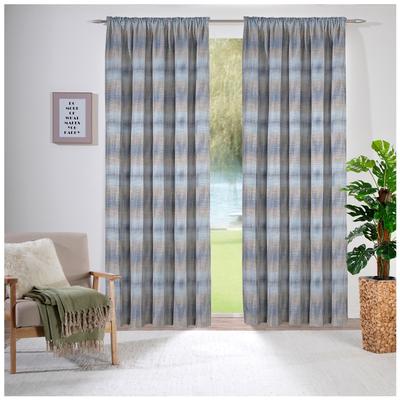 Vorhang WECKBRODT "Kilian", blau (blau, grau), B:140cm H:160cm, Polyester, Gardinen, Gardine, Store, Dekoschal, blickdicht Image