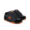 Sneaker DC SHOES "DC Coiler", Gr. 6,5(38,5), grau (grau, schwarz, orange), 42.52% Leder, 34.74% Synthetikmaterial, 22.74% Polyester, Schuhe