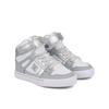 Sneaker DC SHOES "Pure High-Top Ev", Kinder, Gr. 6,5(38), bunt (weiß, silber), 51.5% Leder, 45.8% Synthetikmaterial, 2.7% Polyester, Schuhe