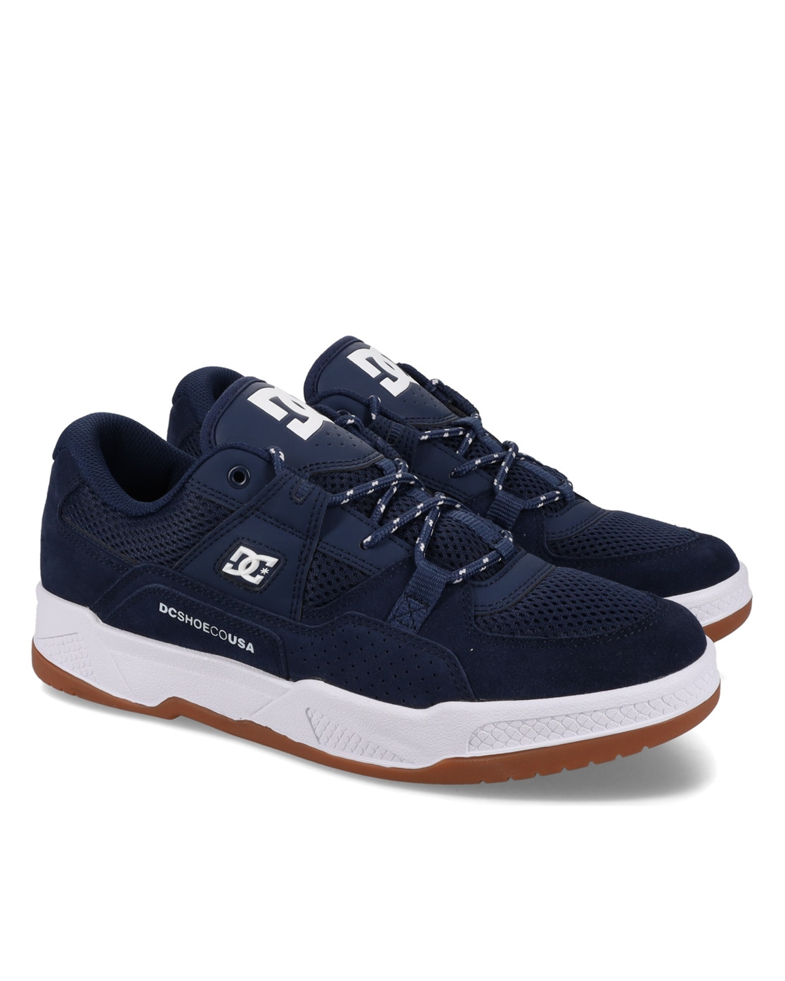 Sneaker DC SHOES "Construct", Herren, Gr. 4(36), blau (navy, blau), 54.6% Leder, 20.9% Synthetikmaterial, 25.5% Polyester, Schuhe Sneaker