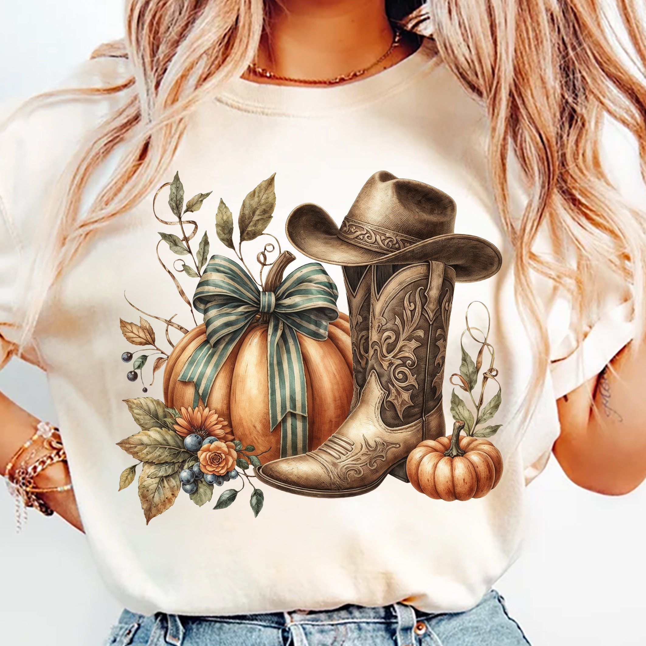 Citrouille png, Western Fall png, Fall png, Fall Coquette Bow PNG, Fall vibes png, Western png, country fall png, Cowgirl png, png design
