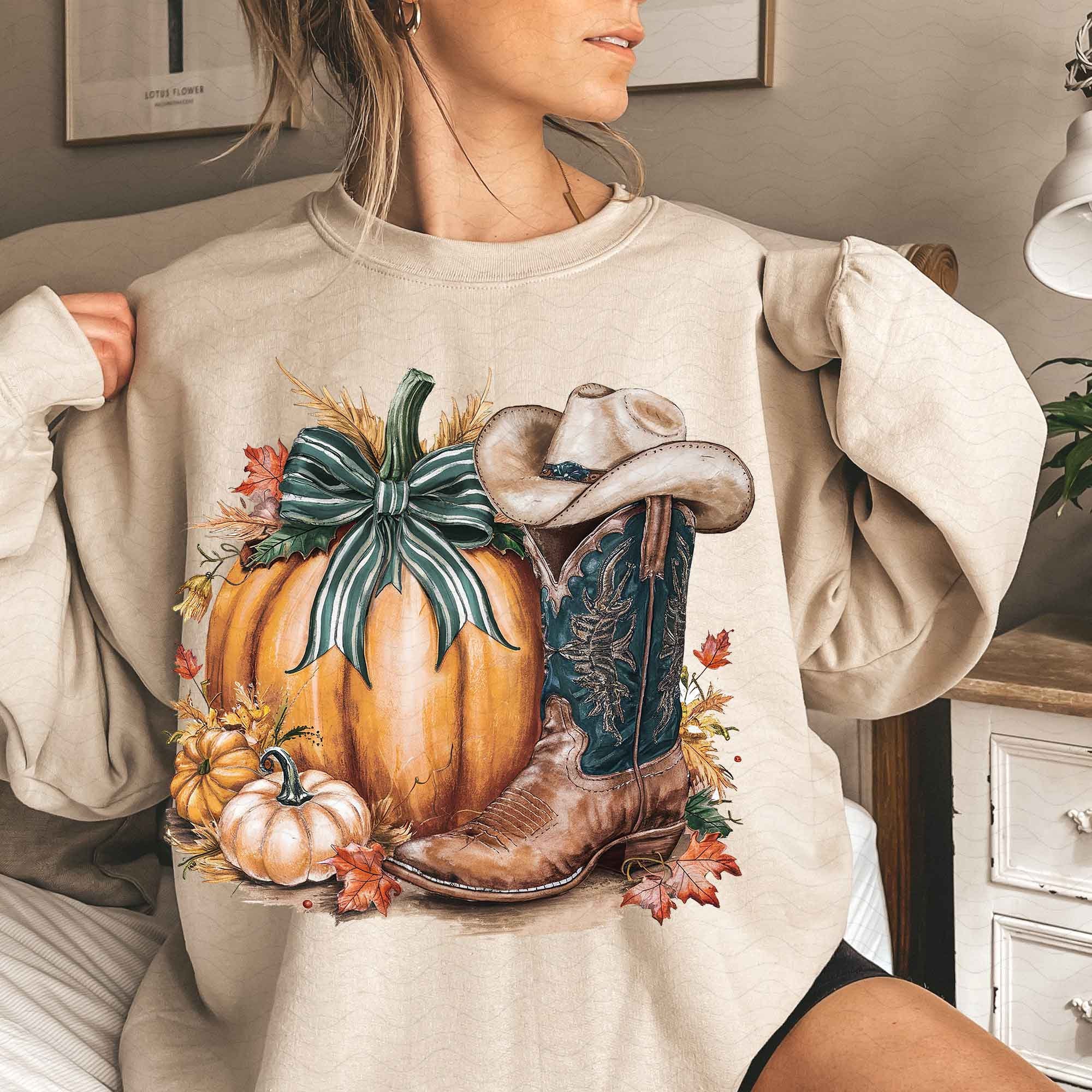 Citrouille png, Western Fall png, Fall png, Fall Coquette Bow PNG, Fall vibes png, Western png, country fall png, Cowgirl png, png design