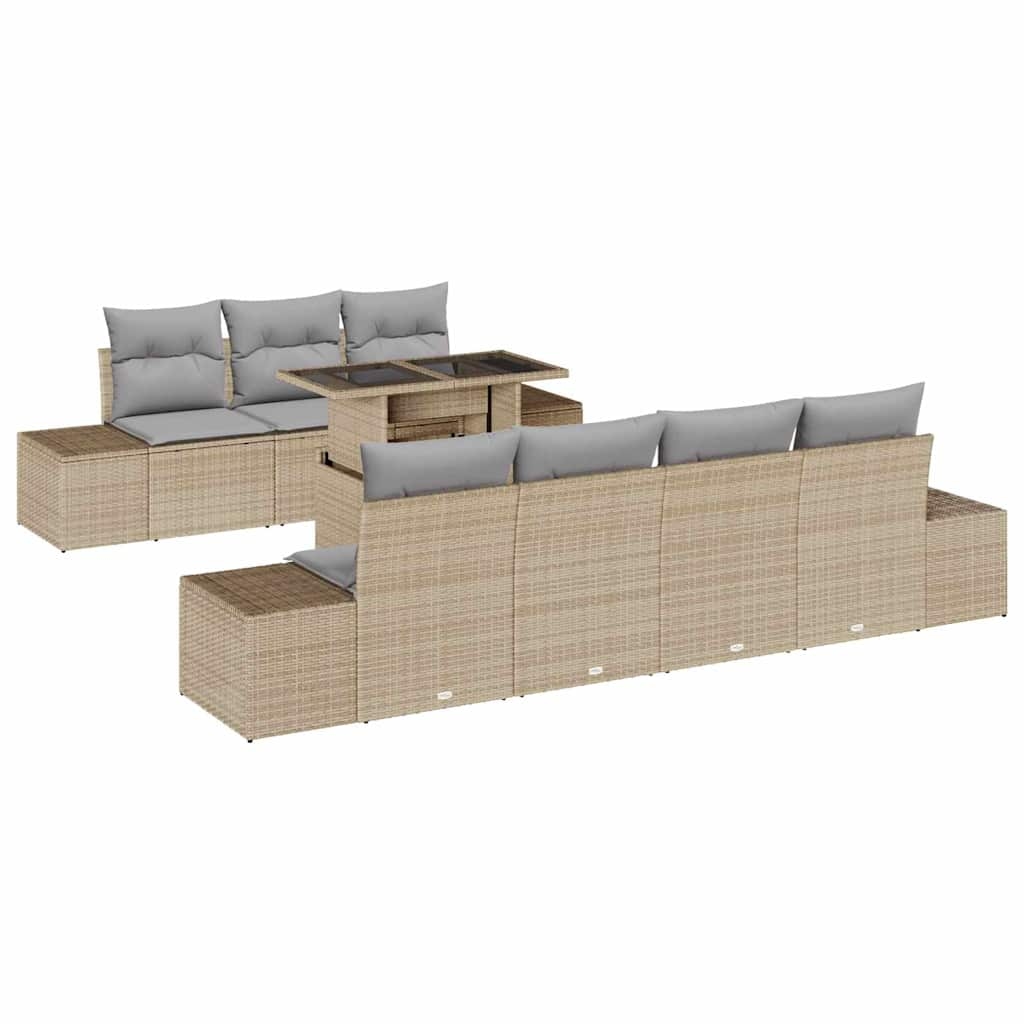 vidaXL Garten-Sofa-Set 8 pcs Beige, Hellgrau 100 x 55 x 73 cm Image