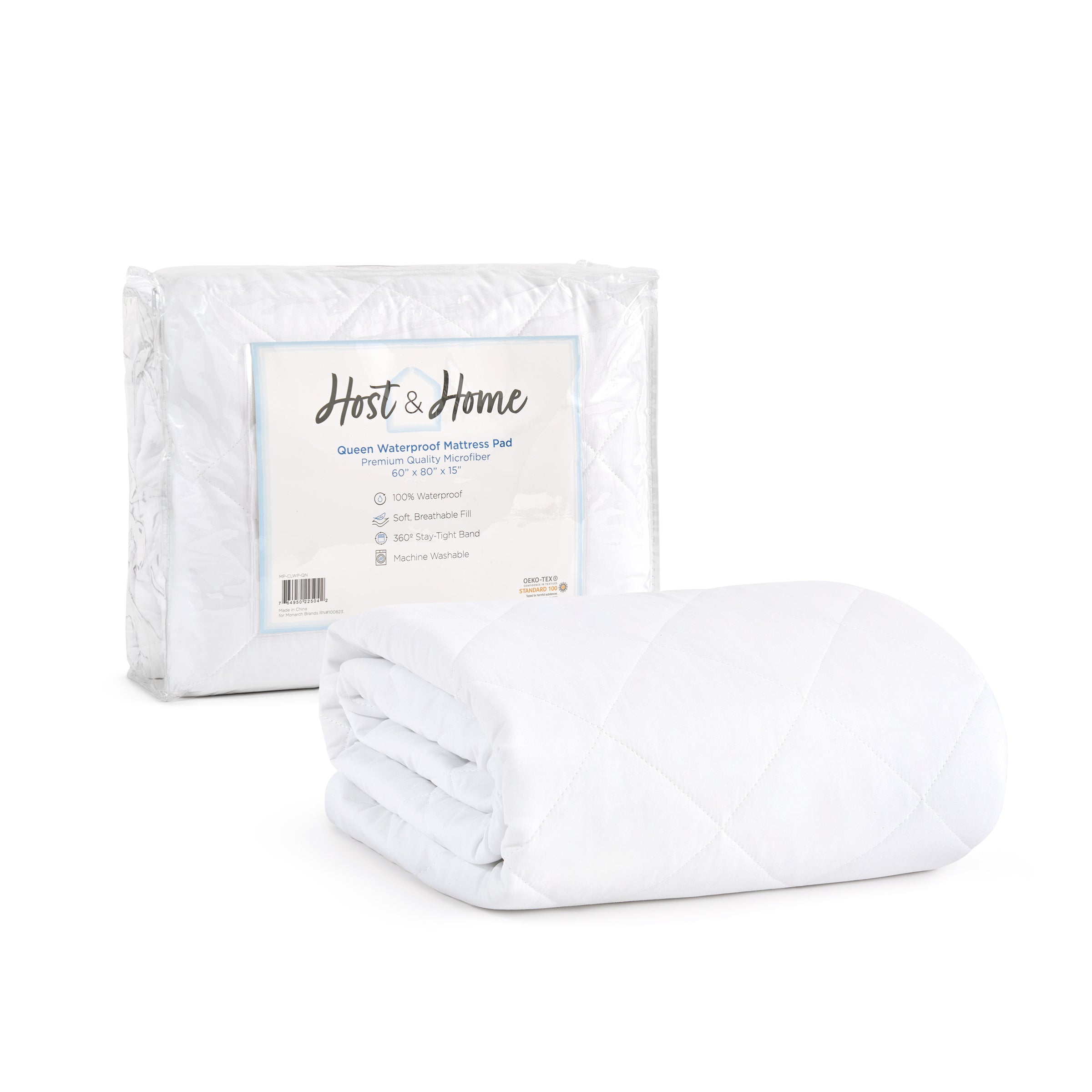 Arkwright Home Host & Home Classic Waterproof Mattress Pad, Deep Pockets, Soft Polyester Microfiber Bed Protector Cover, White (PNP-MP-CLWP-FL)