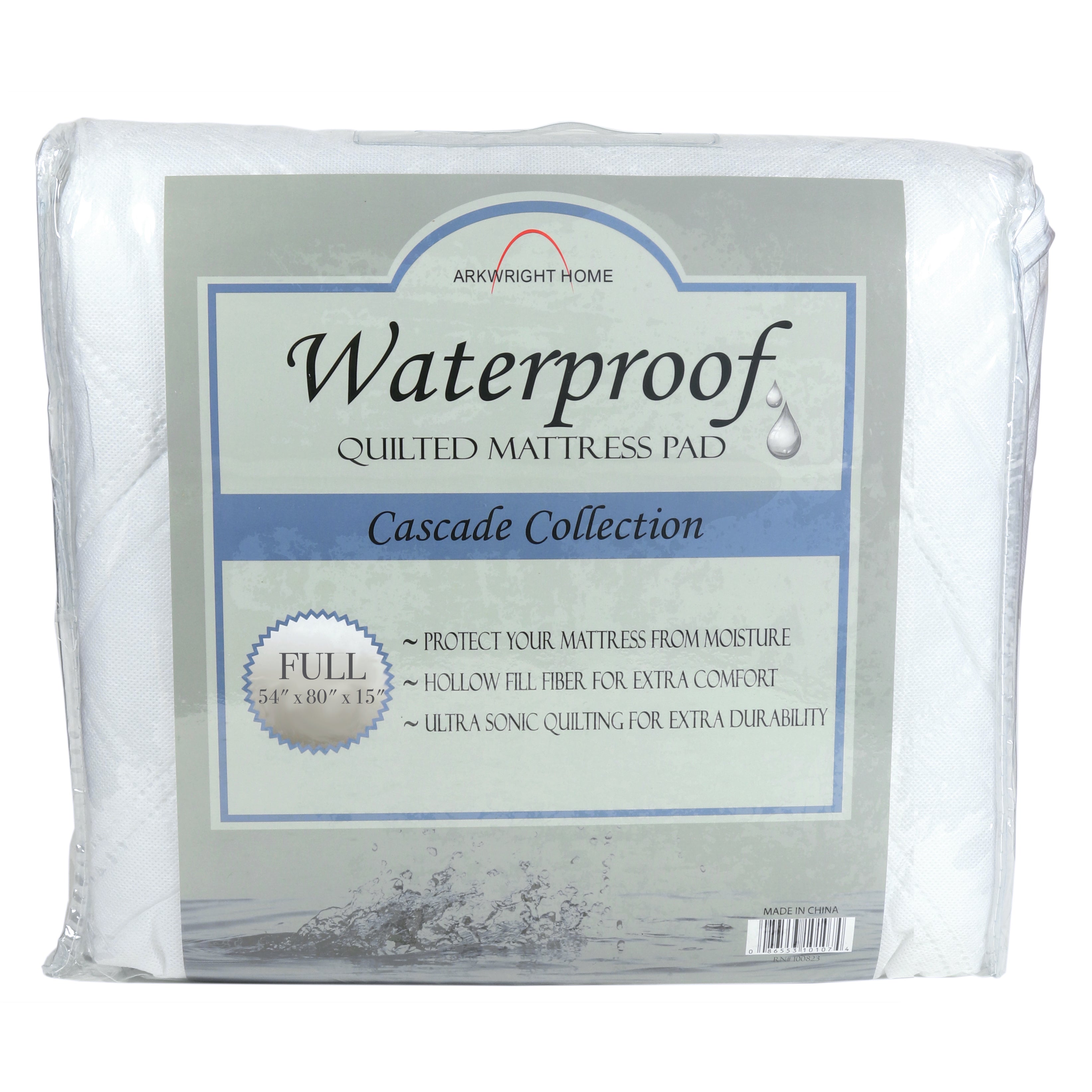 Arkwright Home Cascade Mattress Pad Full White (P-MP-WP-FULL)