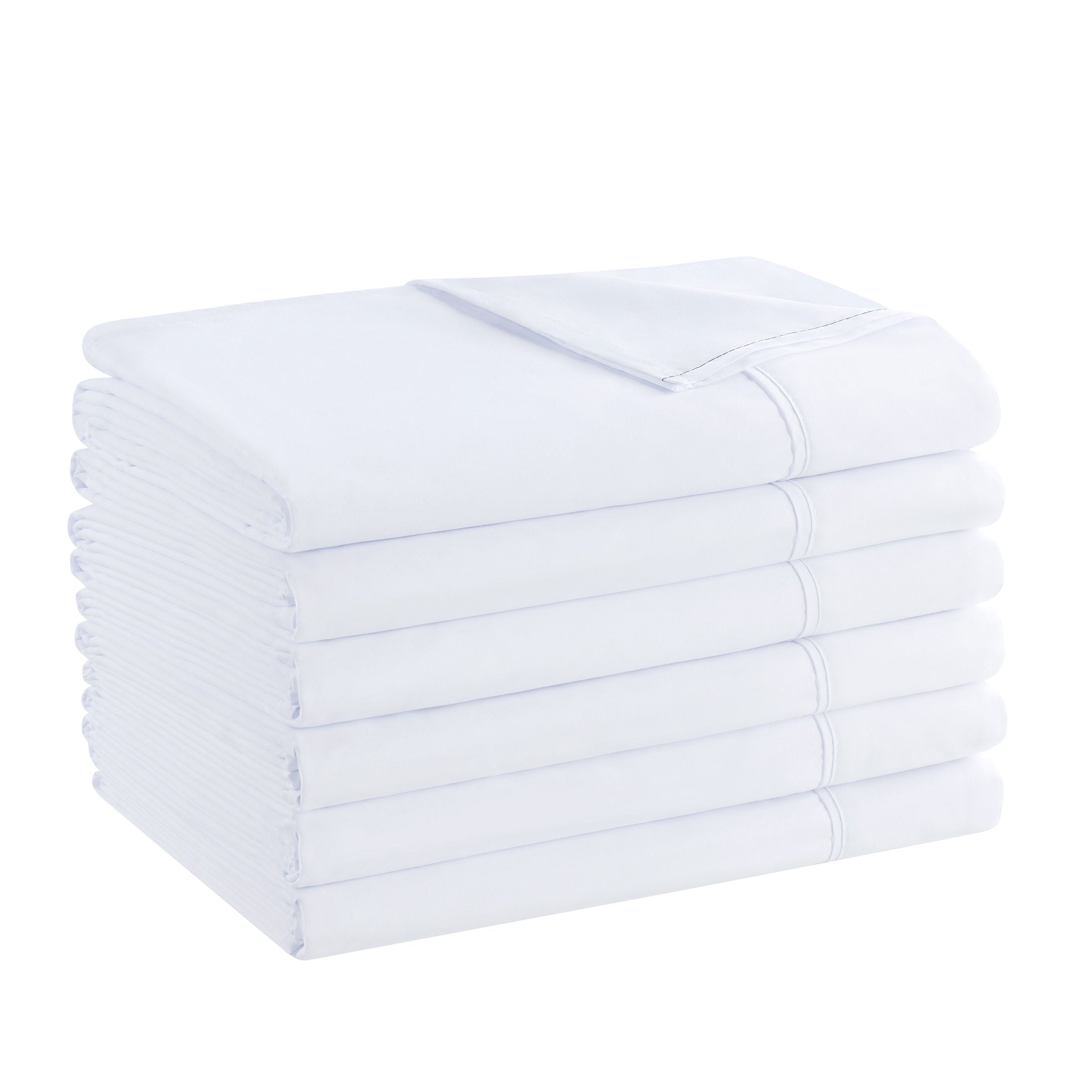 Host & Home Microfiber Flat Sheet Twin White (6/Pack) (P-MFS-66104)