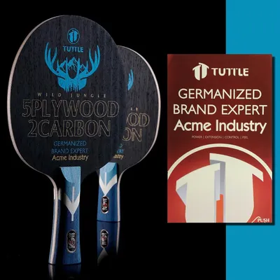 TUTTLE WILD JUNGLE CARBON Tischtennisschläger Fast Attack Loop Offensive Ping Pong Bat Paddle Image