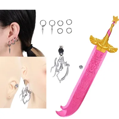 Dämonen Geheimnis Saja Ohrclips Kpop Rumi Cosplay Ohrringe Anhänger Jäger Schwert Requisiten Halloween Karneval Kostüm Zubehör Geschenke Image