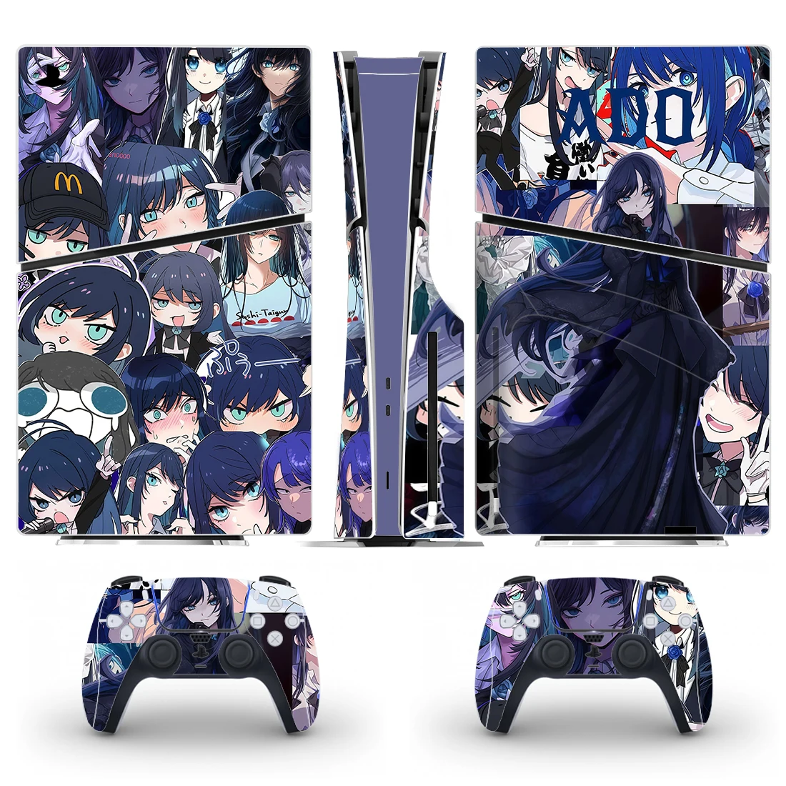 Anime Cute Girl ADO Singer PS5 Slim Disc Skin Aufkleber Aufkleber Cover für Konsole Controller PS5 Slim Disk Skin Aufkleber Vinyl Image