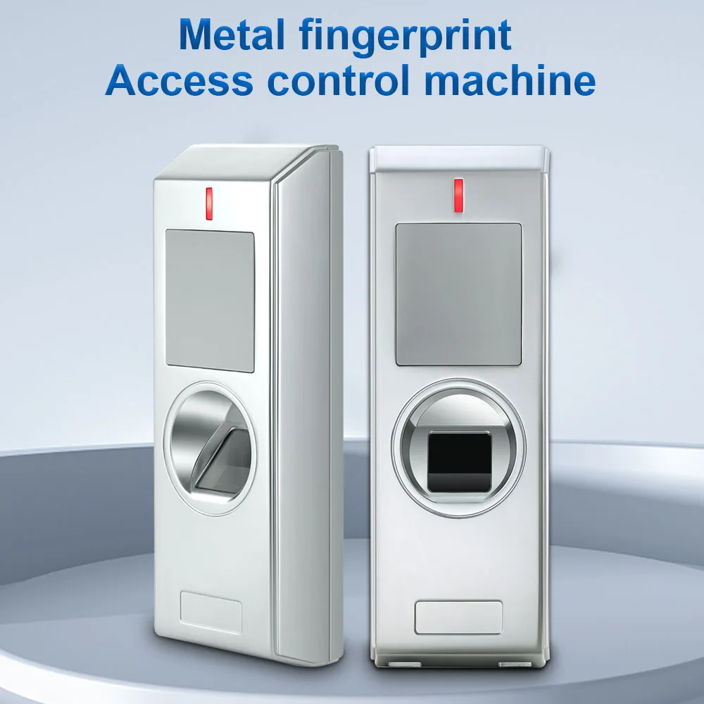 Wasserdichte Fingerabdruck-Zugangskontrolltastatur aus Zinklegierung, 125 kHz oder 13,56 MHz, RFID-Karte mit Wiegand 26–44, unterstützt Verriegelungsmodus Image