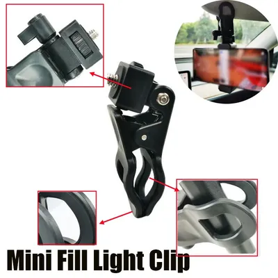Selfie Fill Light Clip Holder 1/4 Screw Mount Universal Phone Tripod Tablet Mount Clamp Photography Accessories Plastic