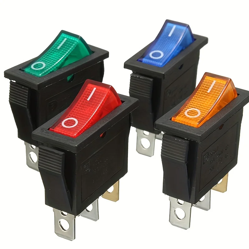 8/10 pezzi interruttore a bilanciere interruttore AC 20A/125V 15A/250V SPST 3 pin 2 posizioni ON/OFF LED interruttore per barca illuminato