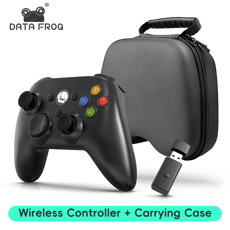 DATA FROG Wireless Controller Schützende Tragetasche Bundle Hartschale Wiederaufladbares Dual Shock Gamepad für Xbox 360 Slim
