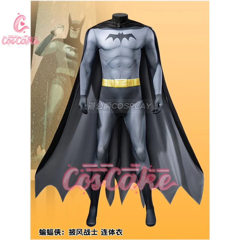 Superheld Fledermaus Cosplay Kostüm Bruce Wayne Overall Body Cape Outfit Halloween Requisiten Bodysuit Kinder Erwachsene Weihnachten CosCake Image