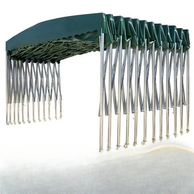 Mobile Push-Pull-Markise, einziehbare Markise, Garage, Nachtmarktzelt, Lagerschuppen im Freien Image