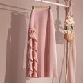 Gonna a pieghe irregolare elegante primavera autunno inverno per donna Gonna longuette a vita alta elastica a trapezio Gonne a fiori bianche nere