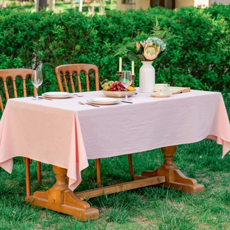 Tischdecke Einfachheit Waschen Baumwolle Weihnachten Tischdecke Restaurant Küche Party Hochzeit Dekor Fotografieren Hintergrund Tuch Image