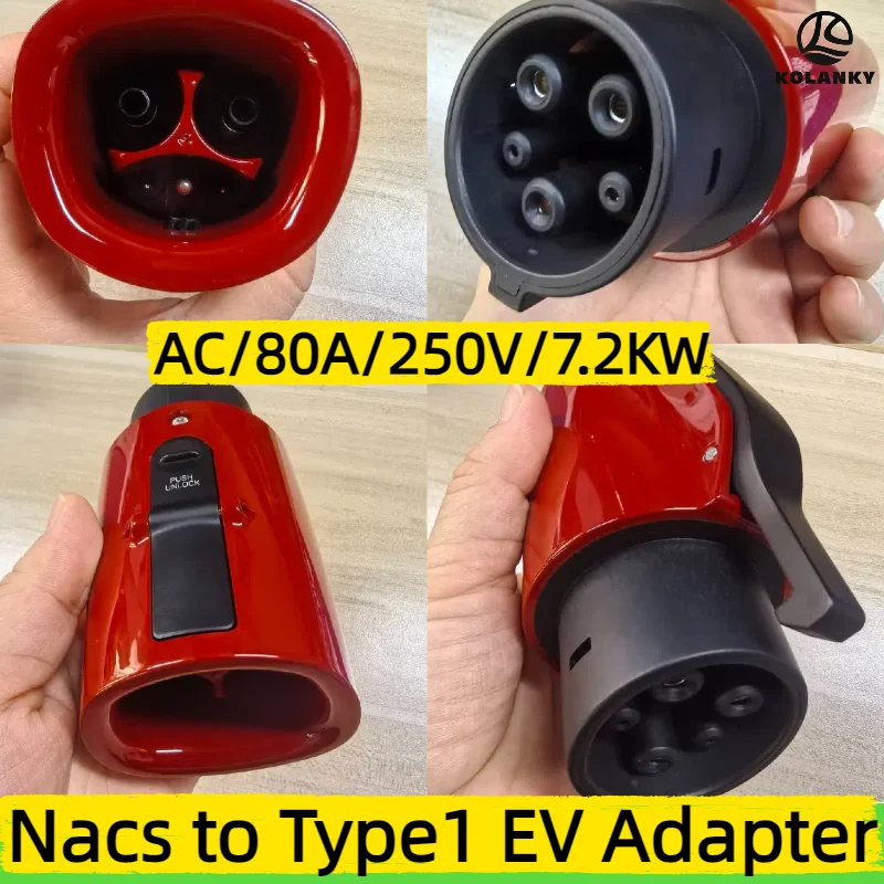 NACS TS auf J1772 Adapter AC 80 A 250 V Hochleistungs-Schnellladung für Typ1 Elektrofahrzeuge NACS auf Typ 1 EV-Adapter Image