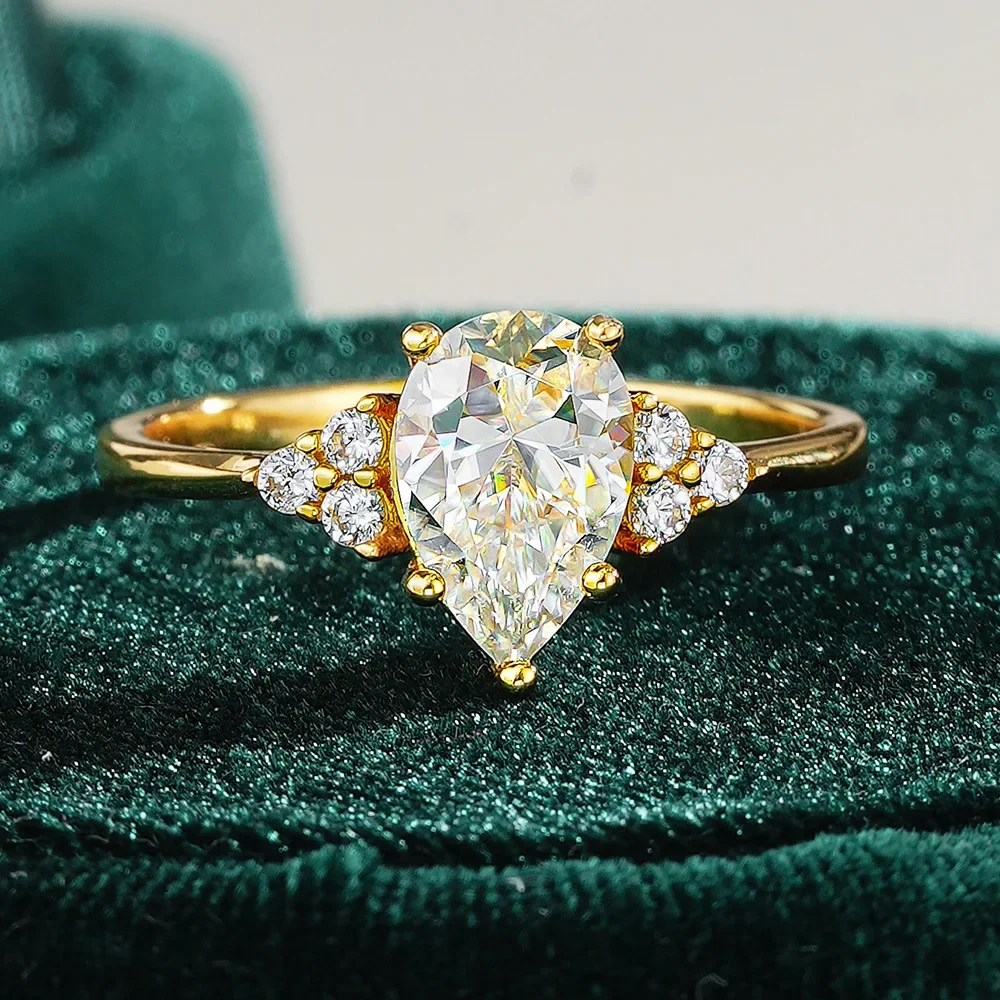 Luxury 100% Real 18k Gold Ring Women