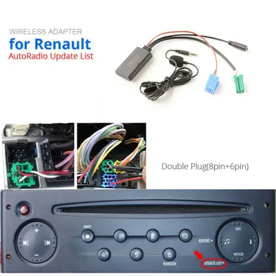 Car Bluetooth-Compatible 5.0 Aux Cable Microphone Handsfree Mobile Phone Free Calling Adapter for Renault Megane Espace Kangoo