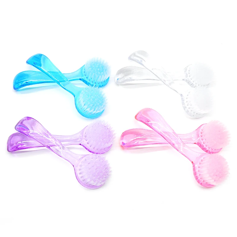 4er-Pack Nagelbürsten, runder Kopf, langer Griff, Maniküre-Stationen, Salon-Versorgung, weiche Borsten, langlebiger ABS-Griff, bunte Werkzeuge Image