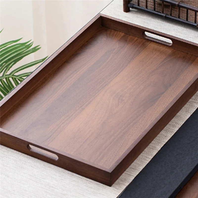 AA46 HEIßER-Heimgebrauch Bambus Holz Große Größe Rechteckige Tee Tablett Display Platte Nussbaum Farbe Tasse Lagerung Griff Japanische tee-Set 29 *
