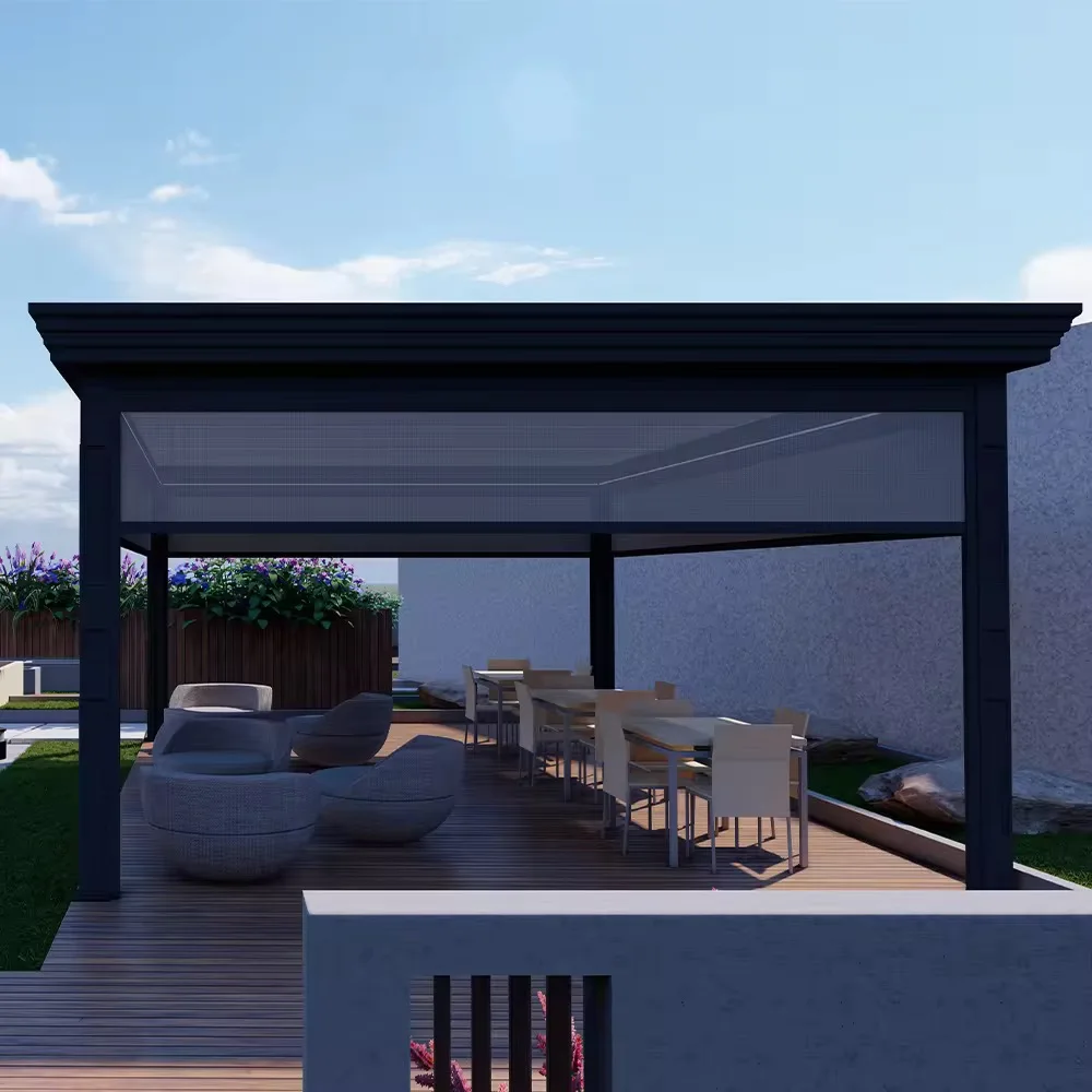 Winddichter Rollos-Sonnenschutz für den Außenbereich, wasserdicht, UV-blockierend, für Terrasse, Balkon, Garten, langlebiger Stoff, einziehbar