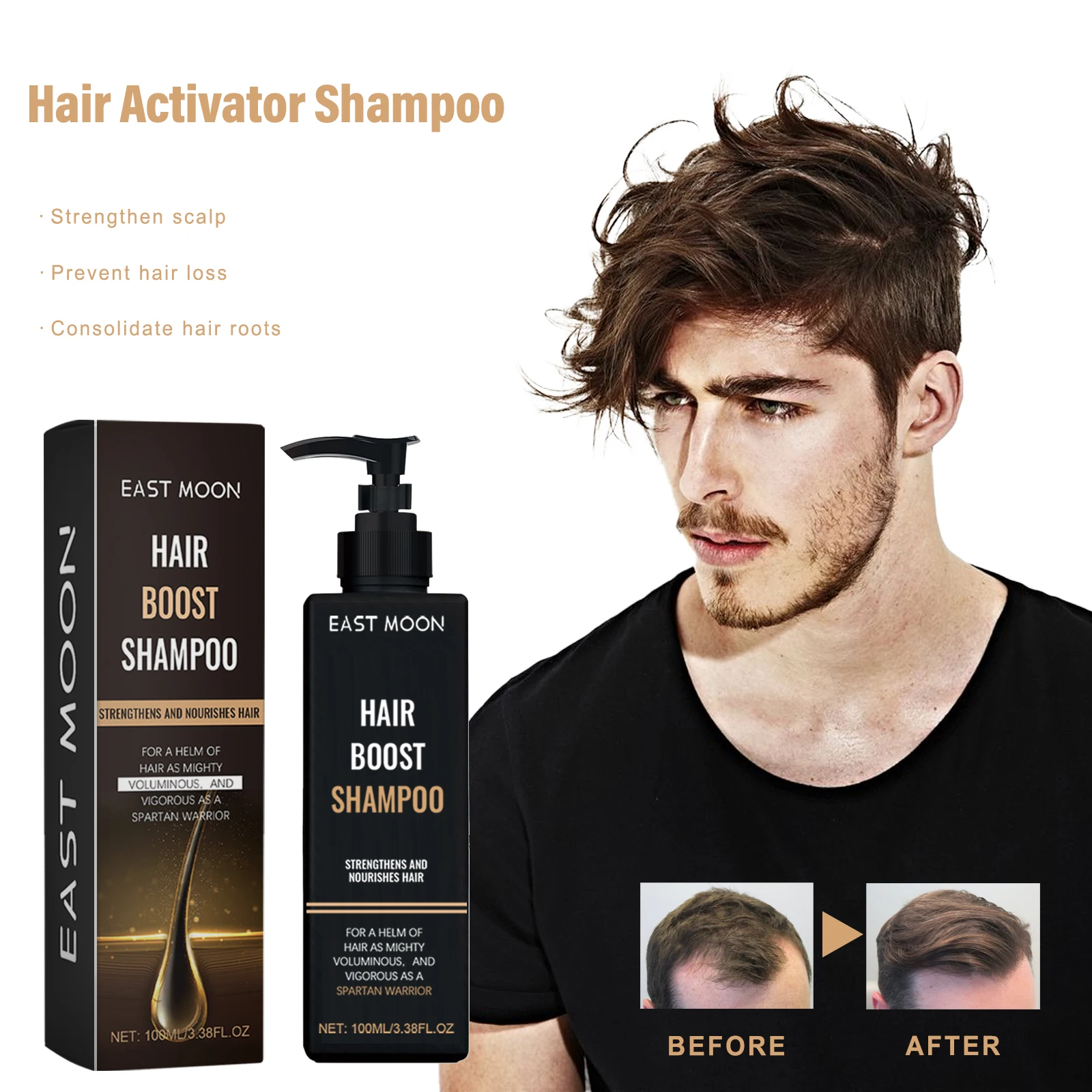 East Moon Hair Thickening Shampoo Hair Root Activator Shampoo Nourish Hair Regrowth Shampoo For Thinning Hair & Hair Loss
