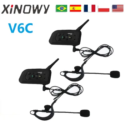 XINOWY V6C 1200M Referee Intercom Headsets 2-6 Group Bluetooth Communication between Soccer Handball Football Referees