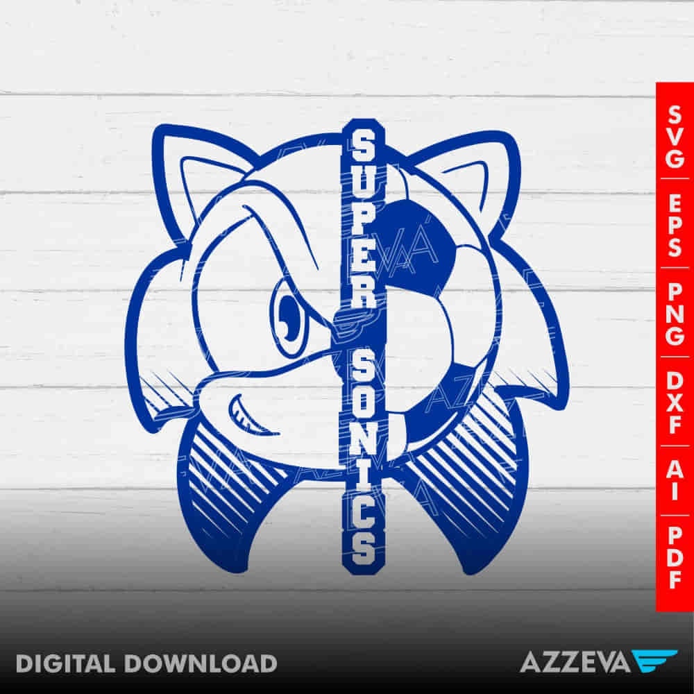Super Sonics Soccer Design file png, eps, ai, dxf, png, pdf, jpg e svg per cricut, svg per magliette, png per sublimazione, mamma svg