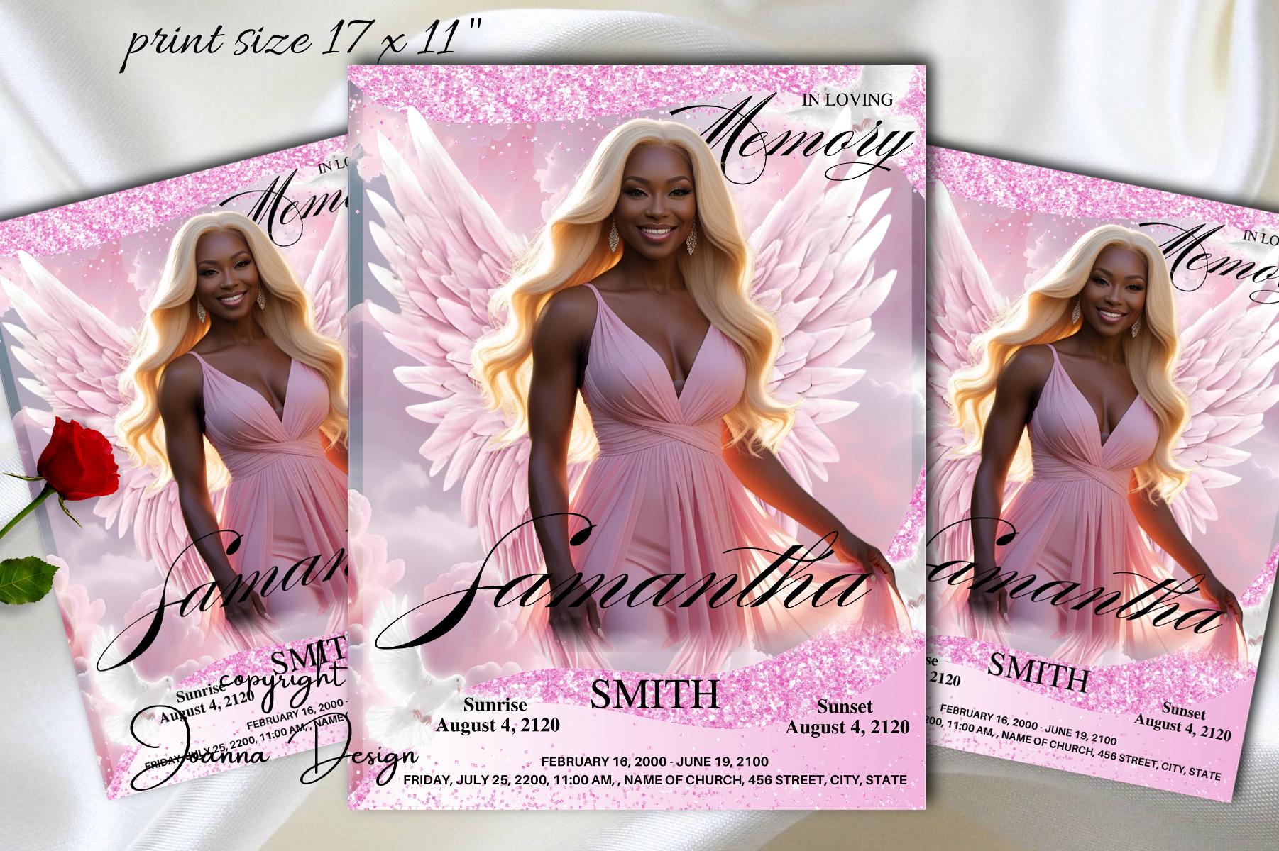Necrologio di Pink Sky Dove, programma funebre, necrologio di Dove Angel Wings, programma funebre Pink Heaven Sky, necrologio di Luxury Pink Order of