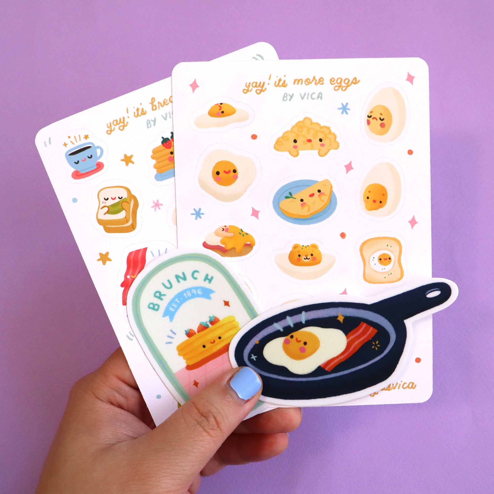 Pacchetto adesivi per la colazione - Adesivi per diario - Adesivi carini - Adesivi alimentari - Adesivi per uova - Adesivi alimentari kawaii - Adesivi