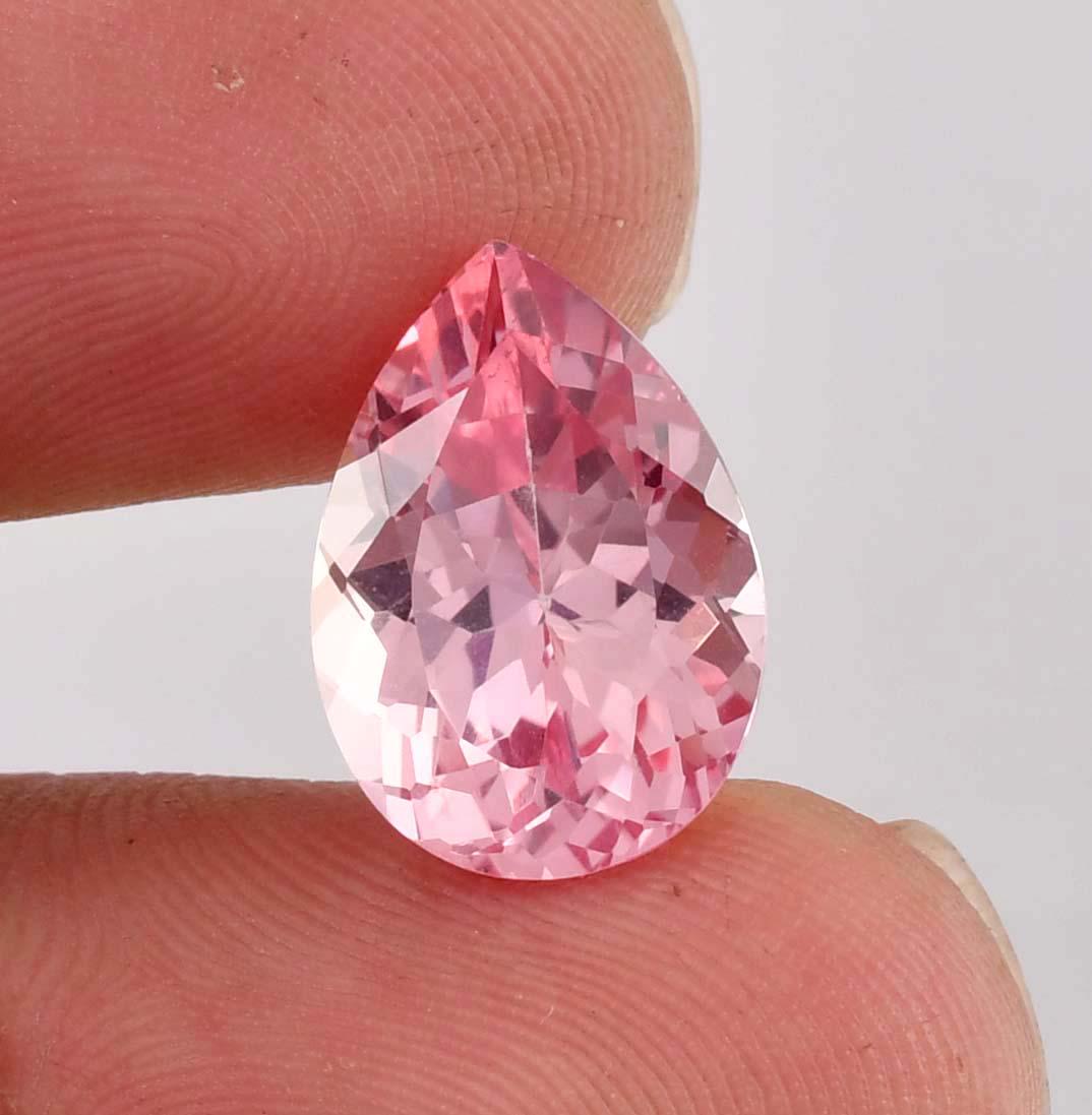 Anello e creazione di gioielli con pietra preziosa certificata GIT, taglio a pera, in zaffiro Padparadscha naturale Ceylon, impeccabile, AAA+, disponi