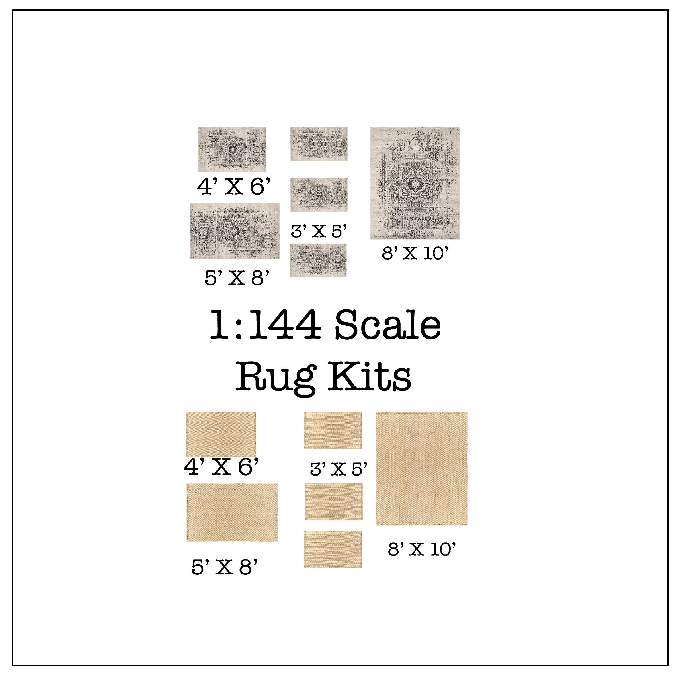 Tappeti in scala 1:144 (6) Kit Set 2 tra cui scegliere Kit * Casa delle bambole in miniatura * Scala N * ShopMiniDecorandMore * Diorama * Treno modell