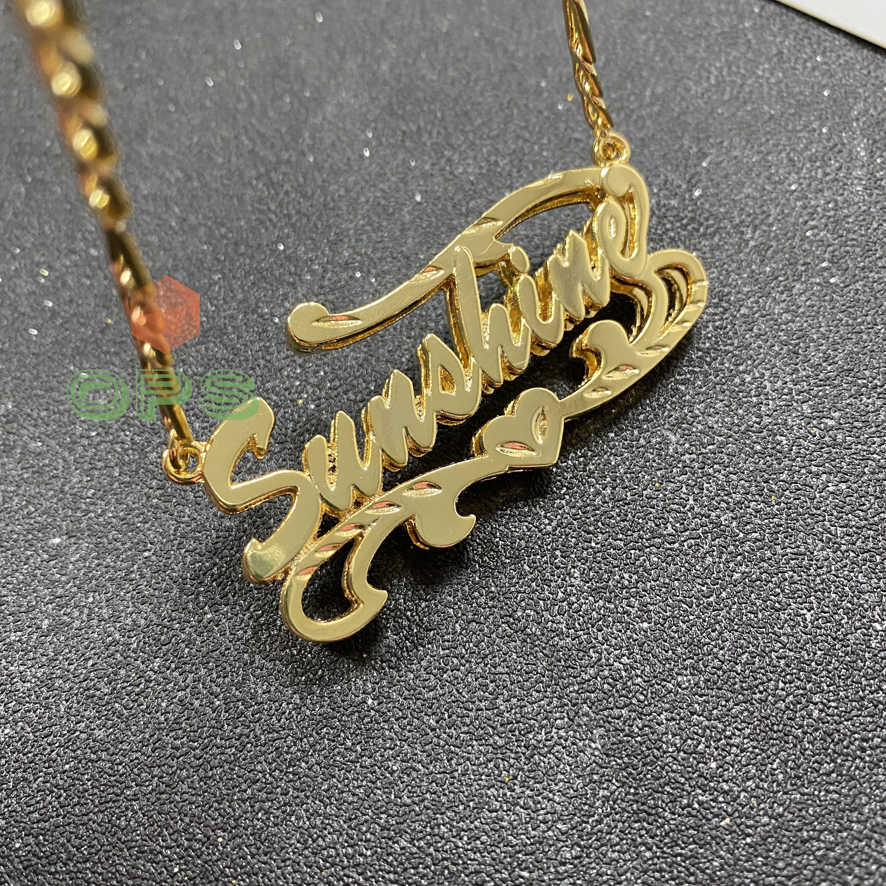 Collana con nome personalizzato - Collana con nome personalizzato - Collana con nome 3D - Collana con doppio nome - Collana con nome in oro - Collana