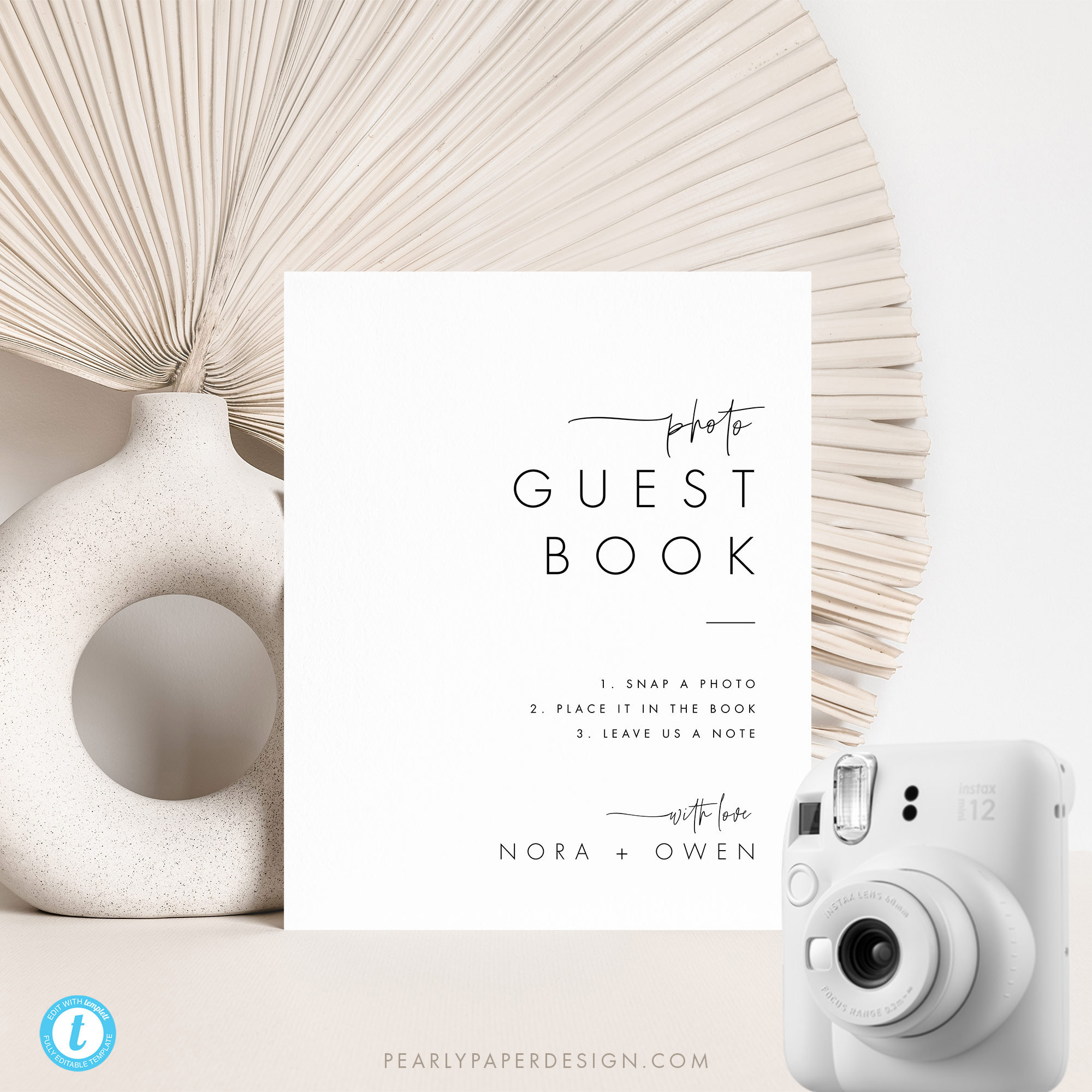 Modello per libro degli ospiti con foto, libro degli ospiti con foto per matrimonio, libro degli ospiti con foto minimalista, libro degli ospiti con f