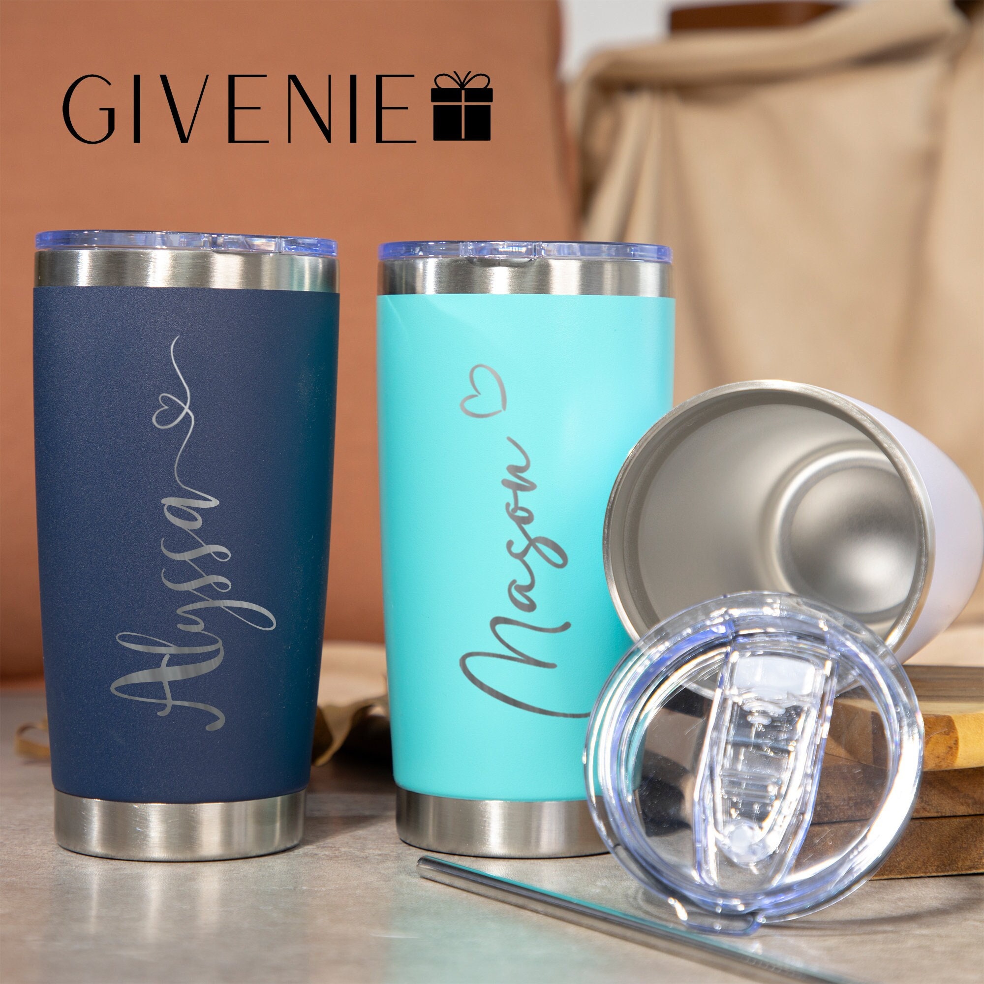 Bicchiere da viaggio personalizzato da 20 once, bicchiere inciso al laser, tazze con nome personalizzato, bicchiere con monogramma, bicchiere per la f