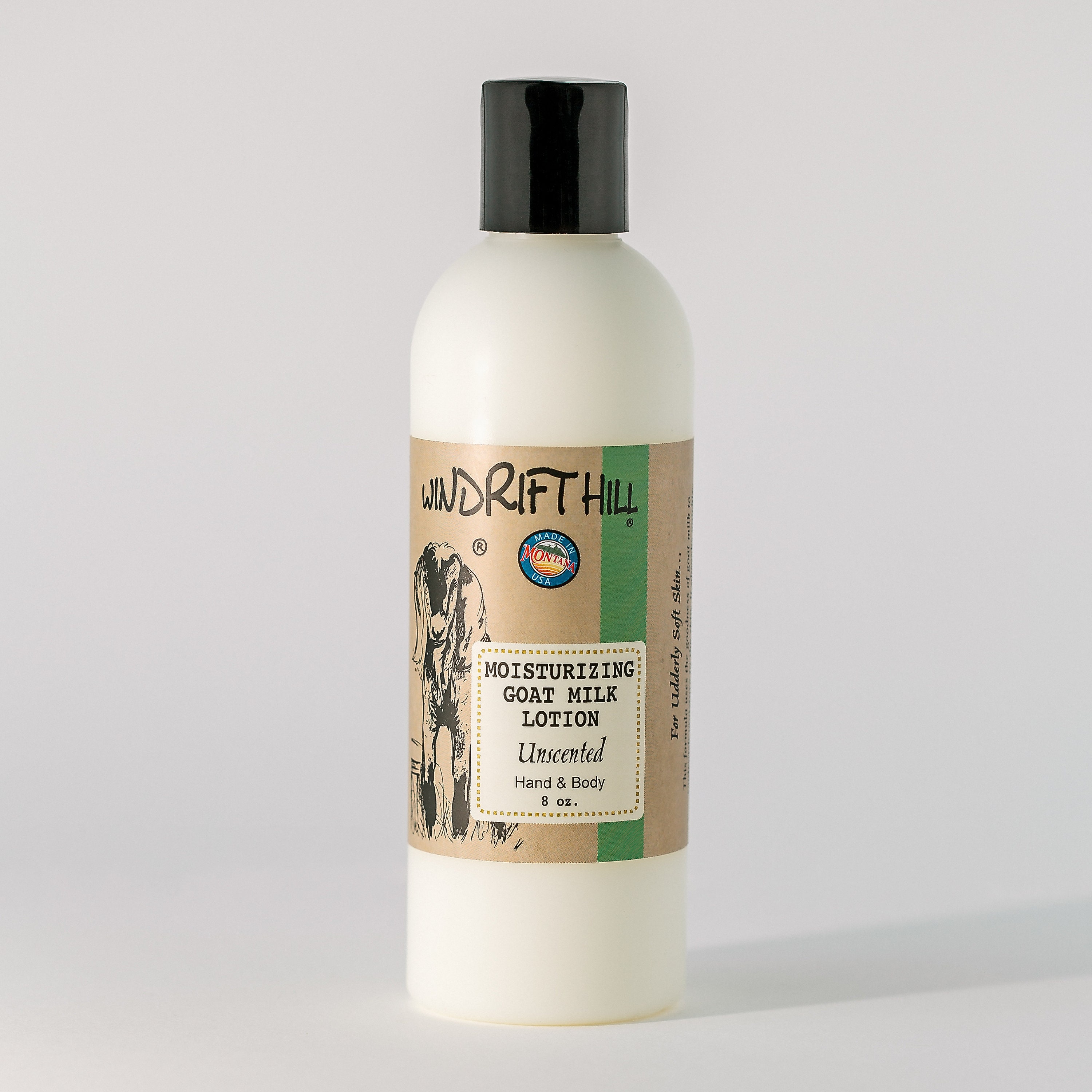 Lozione per mani e corpo al latte di capra / Senza profumo / 8 once / Crema idratante per tutto il corpo / Puro e naturale / Prodotto nel Montana / Da