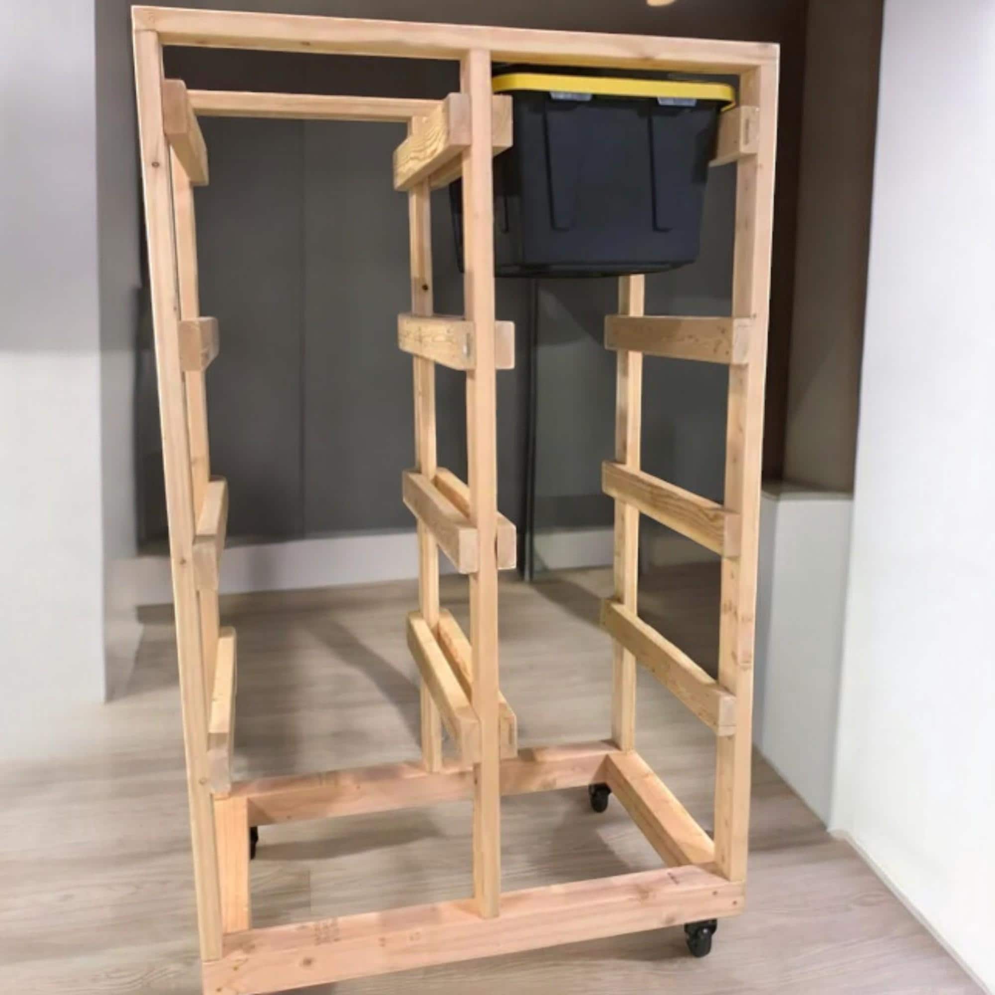 Progetti per scaffali portaoggetti: scaffale per bidoni da garage fai da te (download PDF)