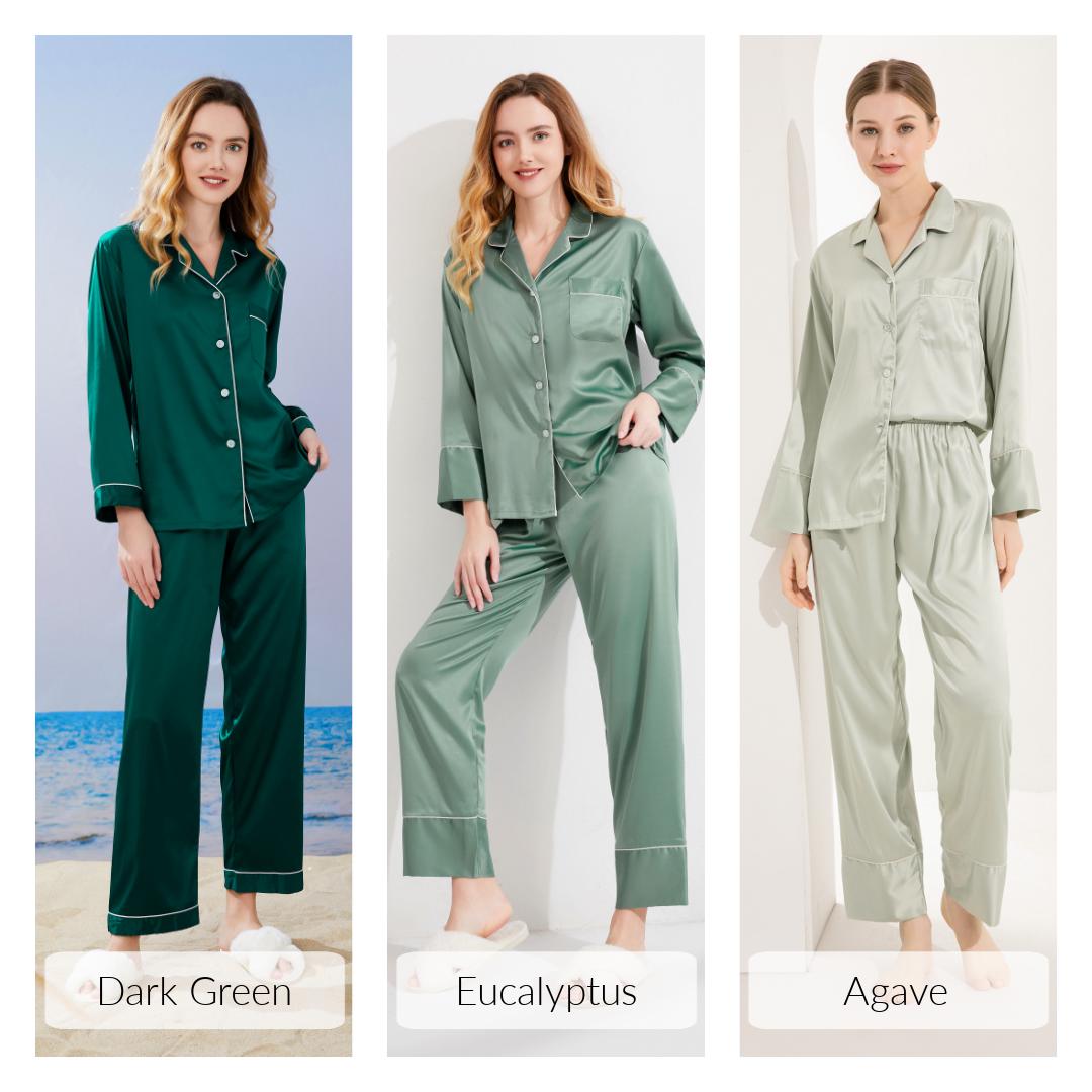 Set pigiama a maniche lunghe, pigiama da damigella d'onore, set pigiama a maniche lunghe, set da damigella d'onore a maniche lunghe, pantaloni lunghi