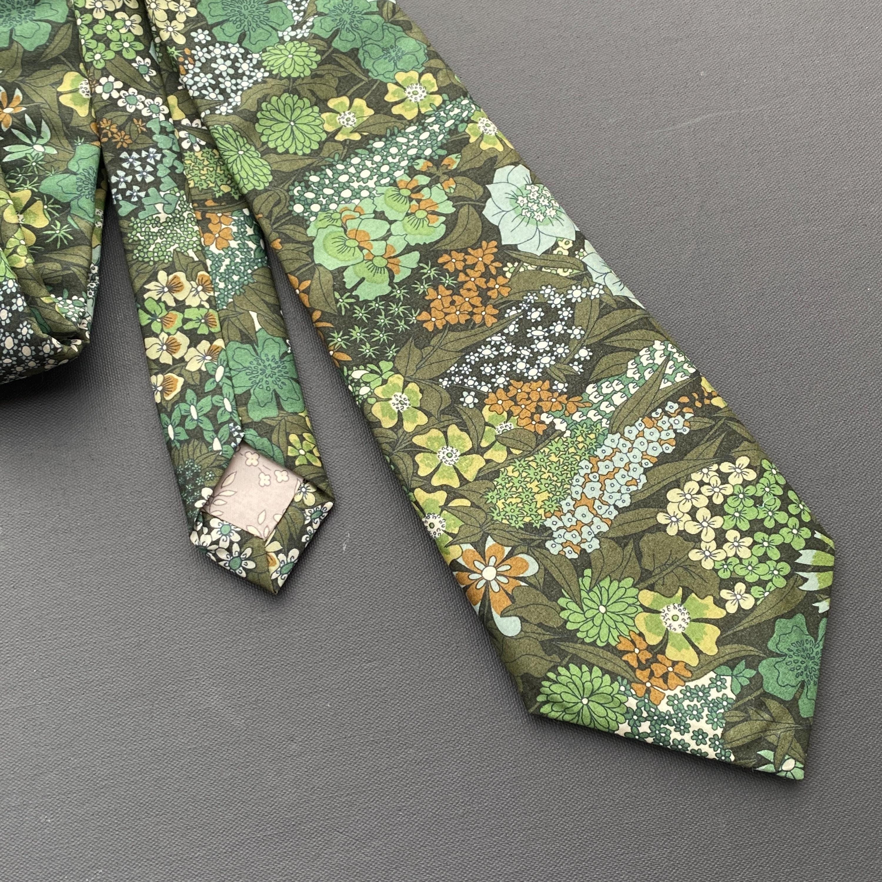 Cravatta Liberty in verde Ciara floreale - Cravatta da uomo Liberty Tana Lawn Fabric, cravatta da matrimonio, cravatta da sposo, cravatta classica, cr