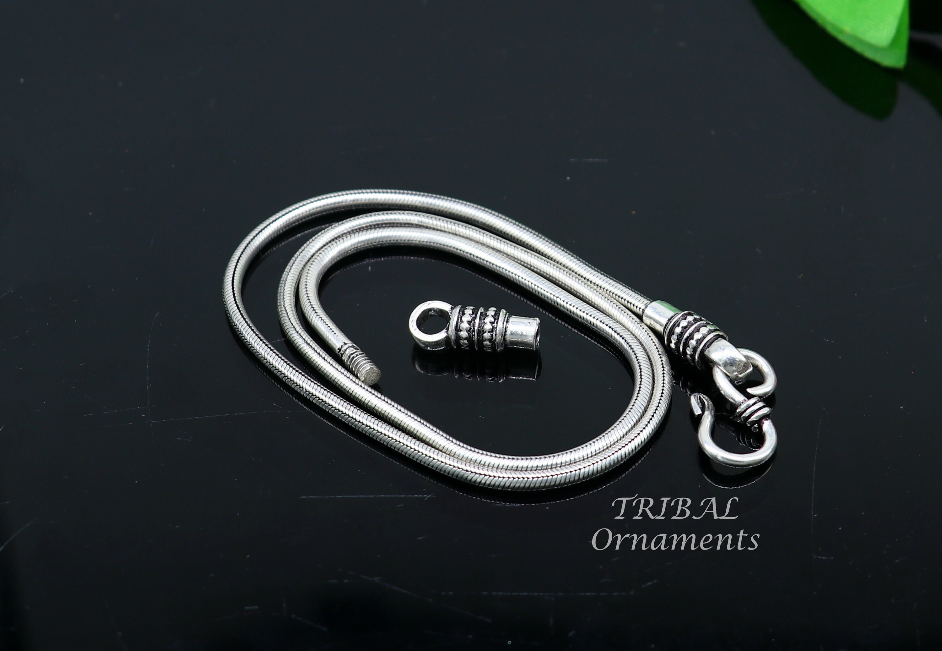 "Catena a vite lunga da 16\" a 30\" in argento sterling 925, catena a serpente fatta a mano, catena pendente, catena per collana, catena per gioielli in"