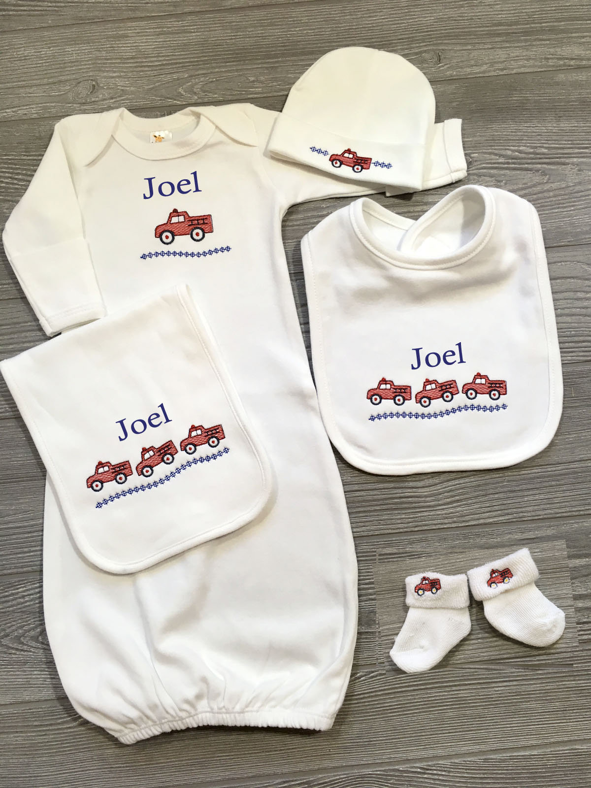 "Vestito per neonato \"Torna a casa\", camion dei pompieri, regalo per baby shower, vestito da portare a casa, neonato, regalo per neonato, vestiti per n"
