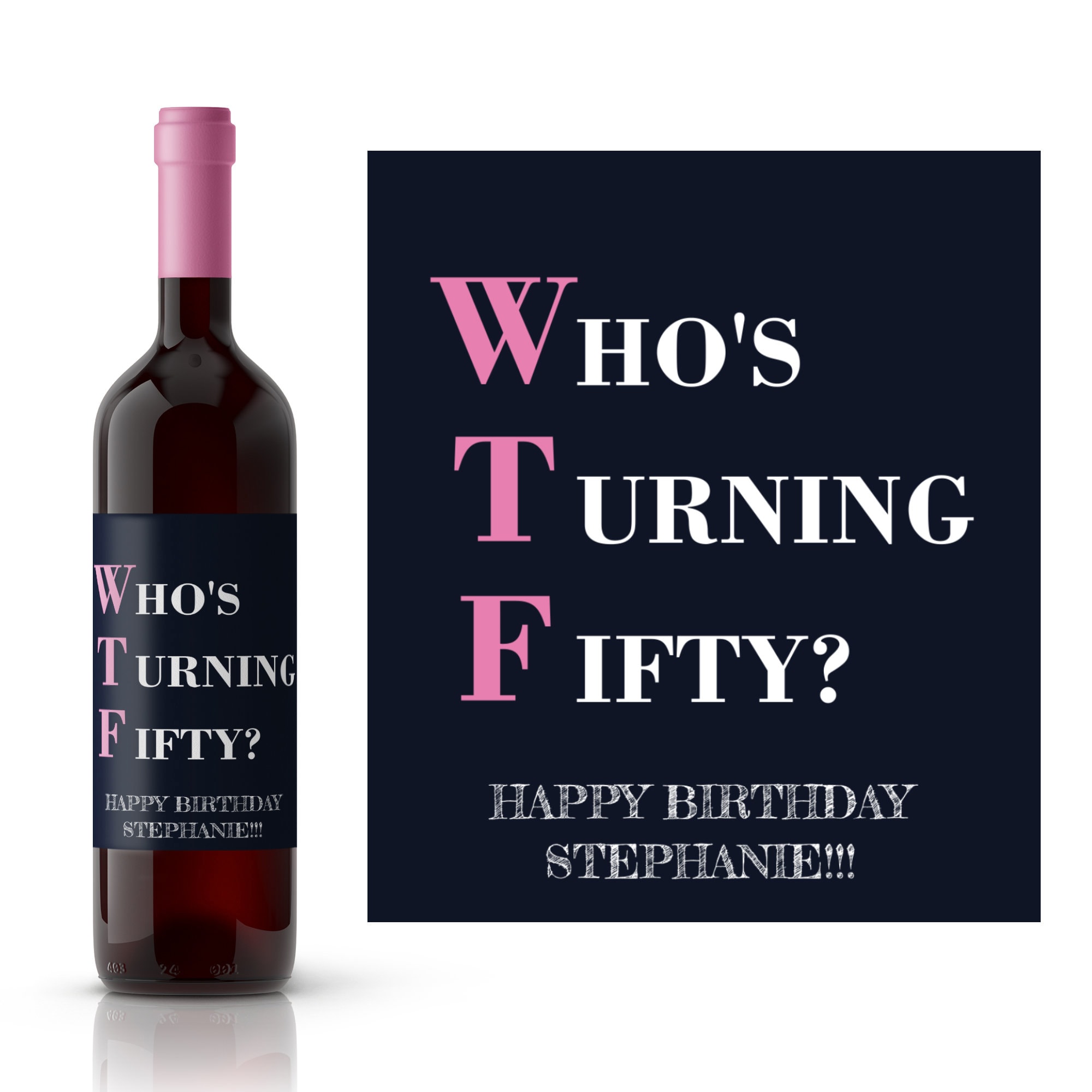 WTF Etichetta vino compleanno divertente / Etichetta vino bomboniera / Etichetta vino divertente / Etichetta vino personalizzata / Bomboniera festa co