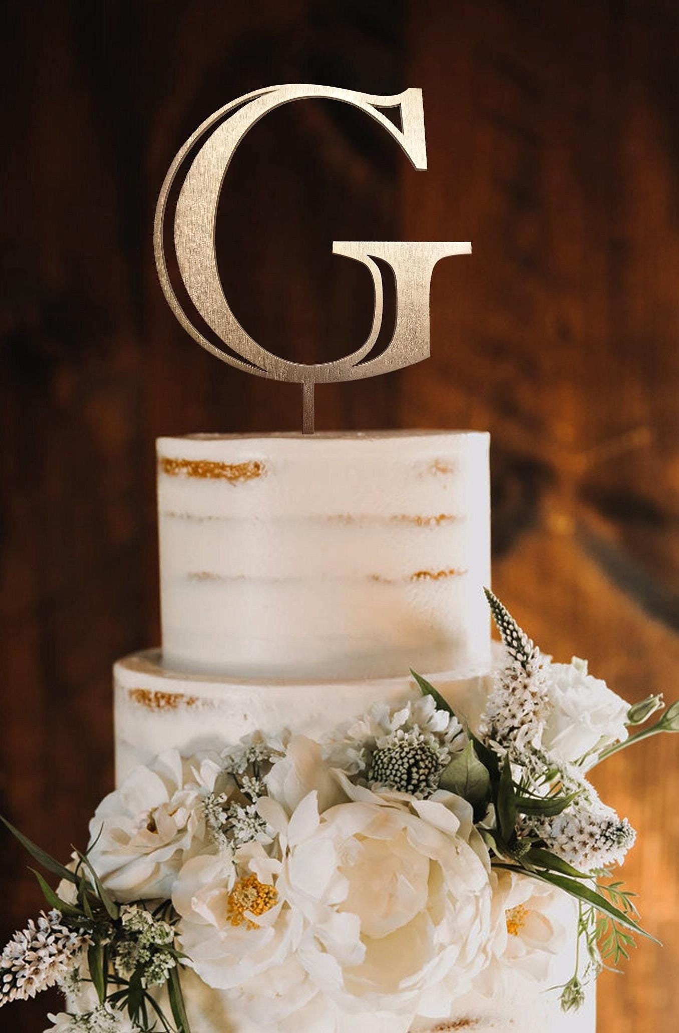 Topper per torta nuziale con iniziali, topper per torta con lettere, topper per torta personalizzati, topper per torta nuziale in legno, topper per to