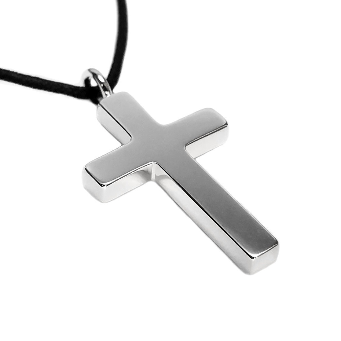 Collana con ciondolo a croce dritta grande in argento sterling - Ciondolo a croce in argento sterling, collana con croce in argento sterling, collana