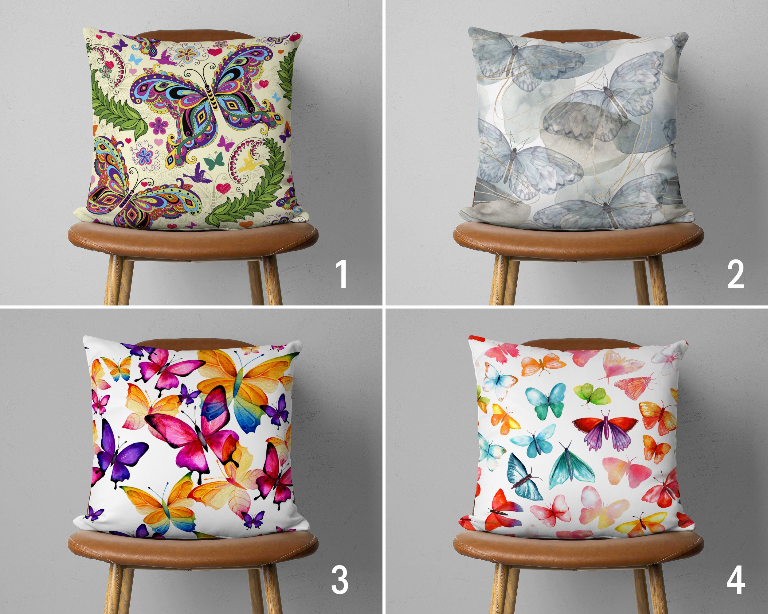 Federa per cuscino a forma di farfalla, federa per cuscino a forma di farfalla colorata e carina, federa per cuscino con accenti animali, decorazione