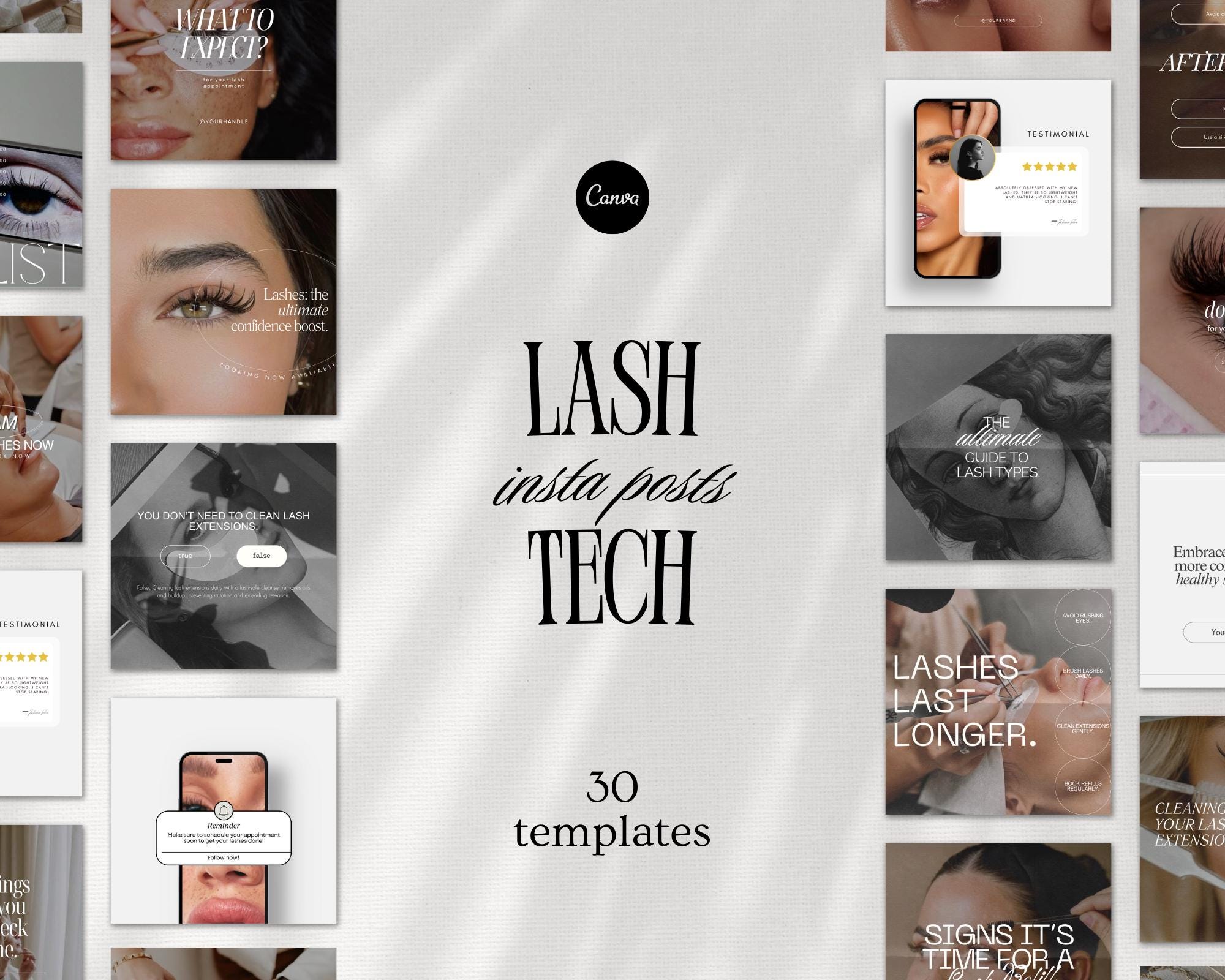 Modelli di post Instagram per artisti di Lash Tech, Branding di Lash Tech, Social media di Lash Tech, Citazioni di Lash, Stilista di Ciglia, Modelli C